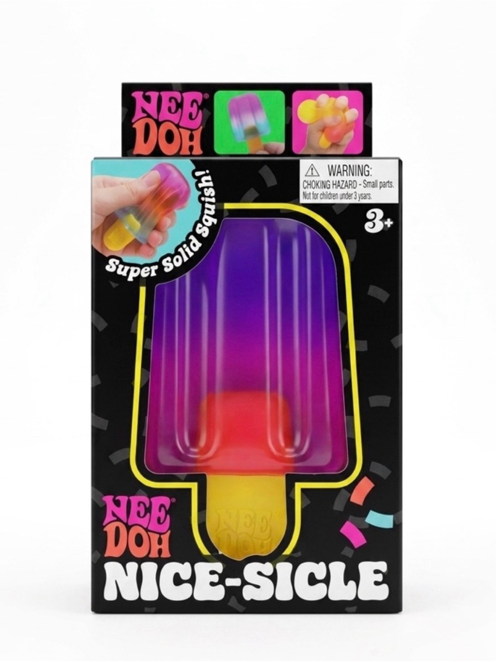 NeeDoh Nice-Sicle Kids Squishy Toy - Purple, Pink, Yellow